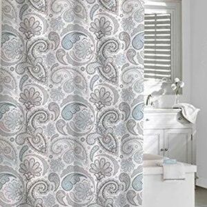 Kassatex SPS-115-BGR Paisley Shower Curtain, Blue/Grey, 72 by 72-Inch